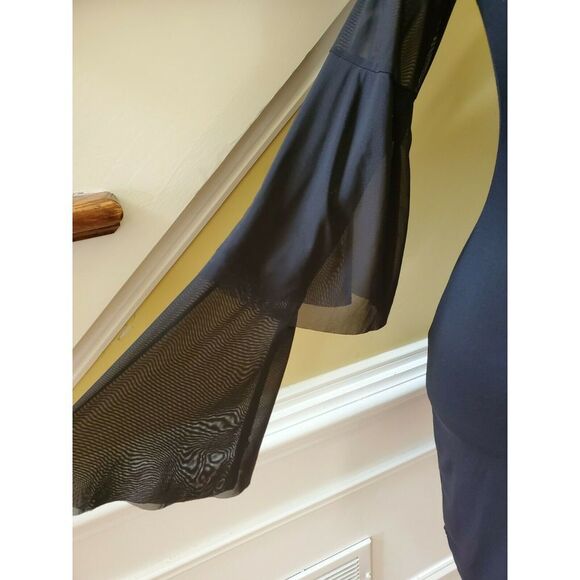 Missguided Milkmaid L/S Bodycon Dress Black Size 4 - Picture 3 of 10